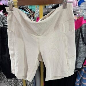 Old Navy Cream Striped Shorts